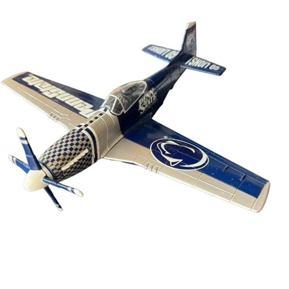 Rare Vintage Penn State P-51 Mustang Metal Airplane Model Nittany Lion Ltd Ed.